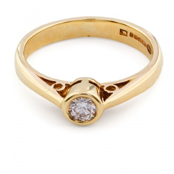 9ct gold Cymru Gold diamond solitaire Ring size J½